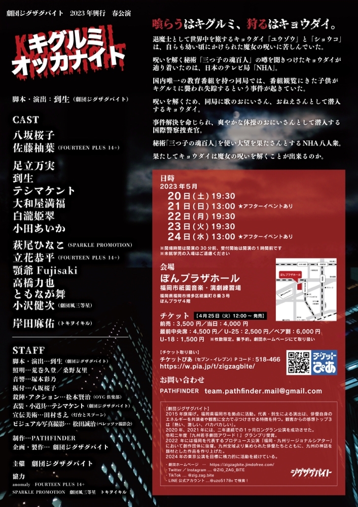 劇団ジグザグバイト 2023年春公演『キグルミオッカナイト』